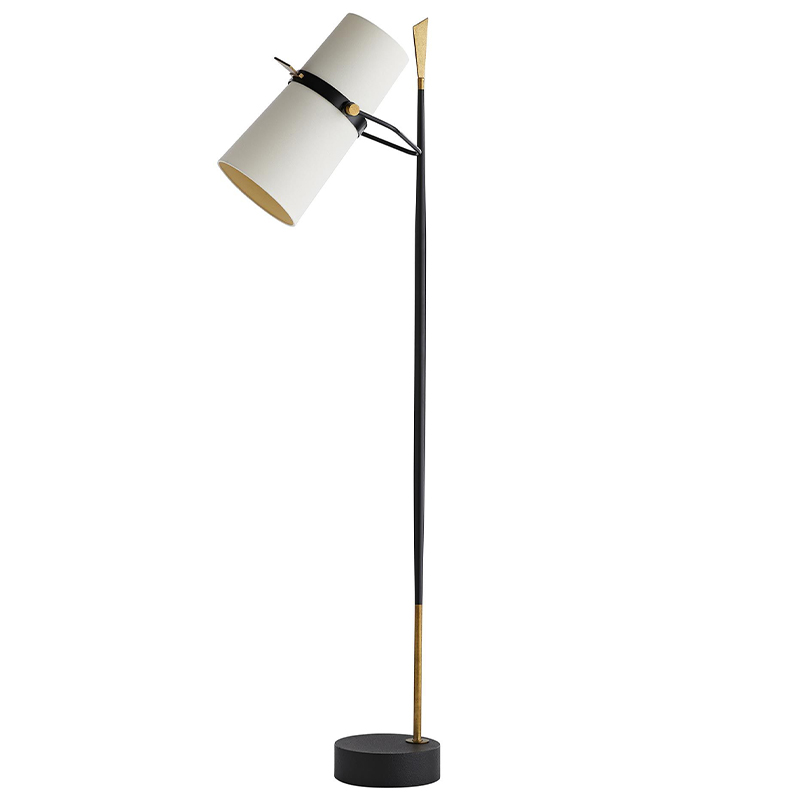 Торшер Arteriors YASMIN FLOOR LAMP Латунь Белый Черный в Ижевске | Loft Concept 