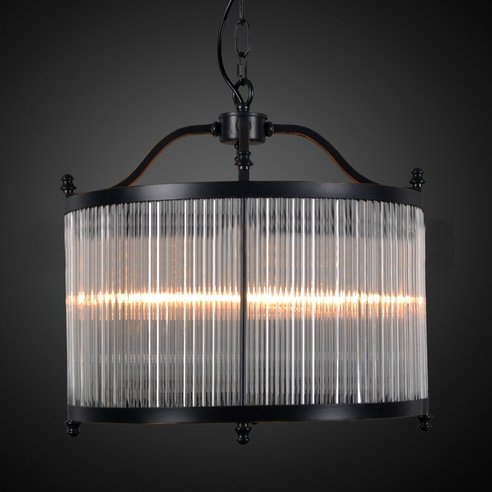 Люстра Glass Fringe Chandelier Round Черный в Ижевске | Loft Concept 