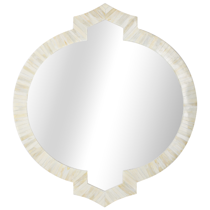 Зеркало Bone Inlay Round Mirror white  в Ижевске | Loft Concept 