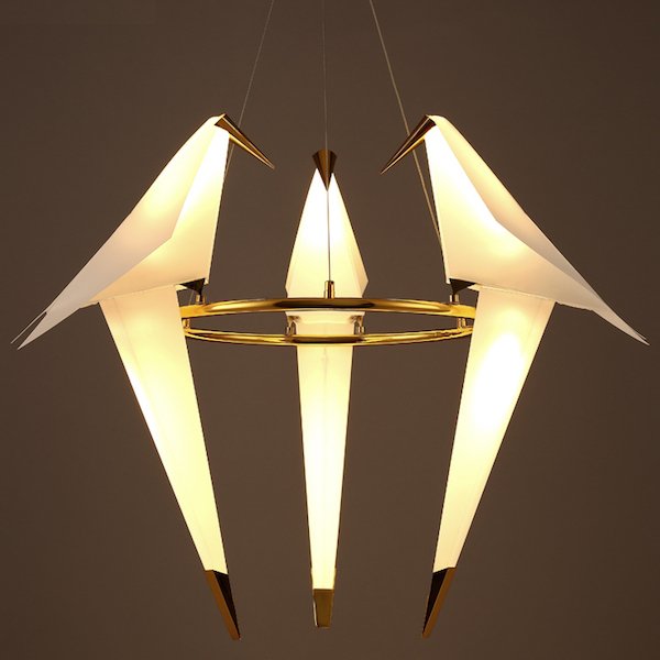 Люстра Origami Bird Chandelier 3 Бежево-серый Золотой в Ижевске | Loft Concept 