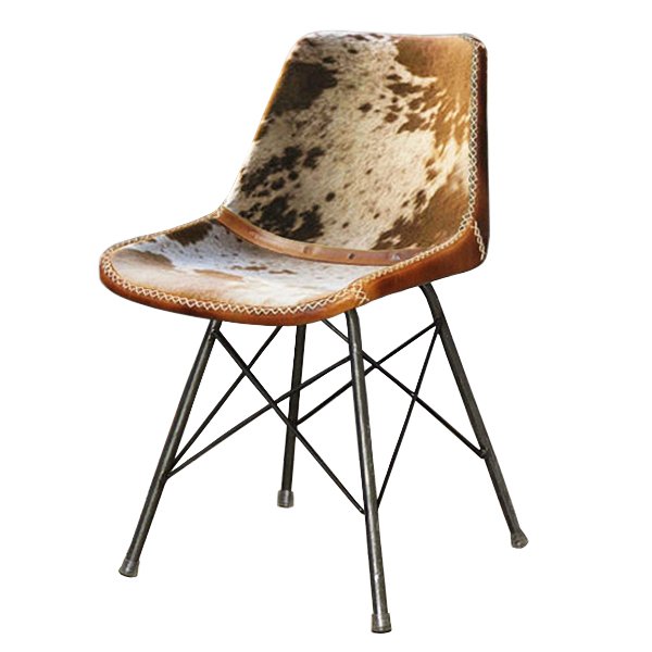 Стул лофт шкура коровы Cowhide Schoolhouse Chair Коричневый Черный в Ижевске | Loft Concept 