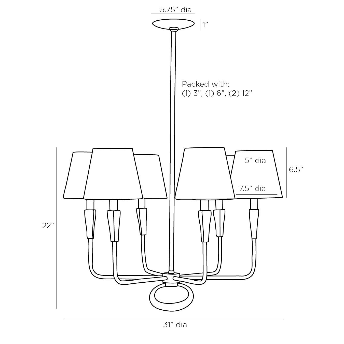 Люстра Arteriors JEREMIAH CHANDELIER в Ижевске