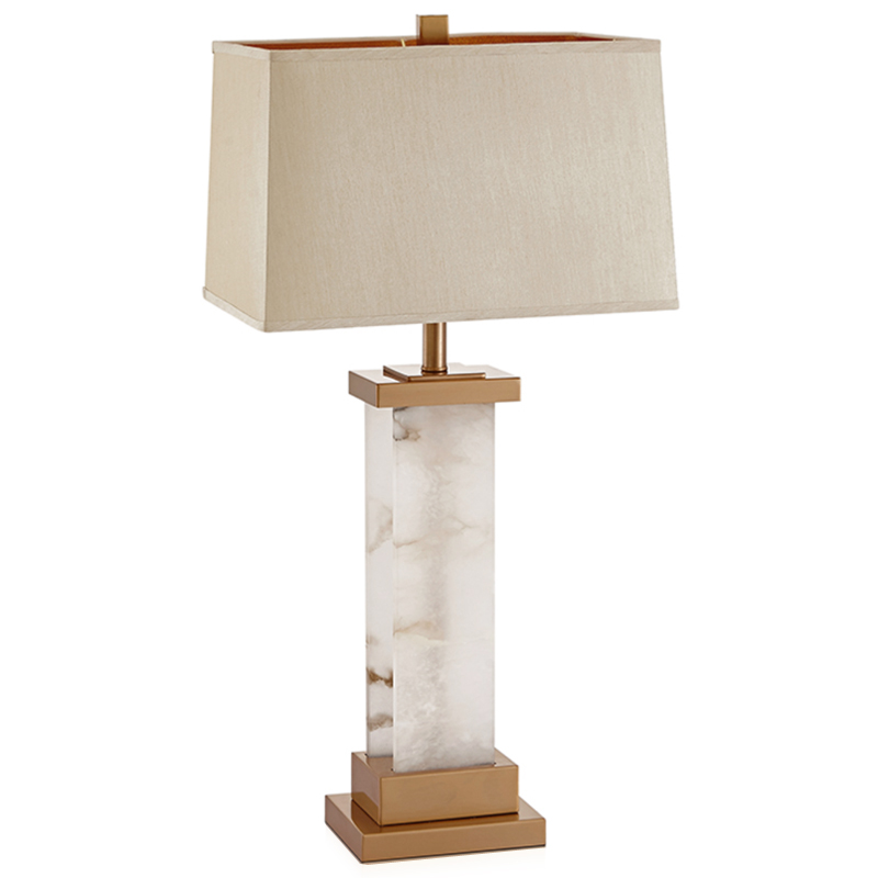 Настольная Лампа Мрамор Table lamp marble two ivory ( слоновая кость ) Латунь в Ижевске | Loft Concept 