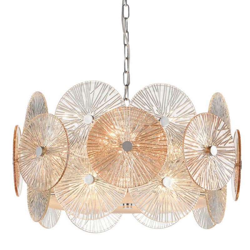 Люстра Decorative Glass discs Chandelier chrome Хром Прозрачный в Ижевске | Loft Concept 