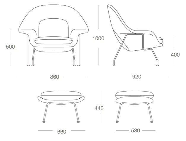 Кресло Womb Chair and Ottoman в Ижевске