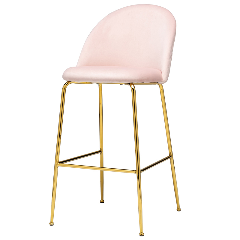 Барный стул Vendramin Bar Stool pink Розовый пастельный Глянцевое золото в Ижевске | Loft Concept 