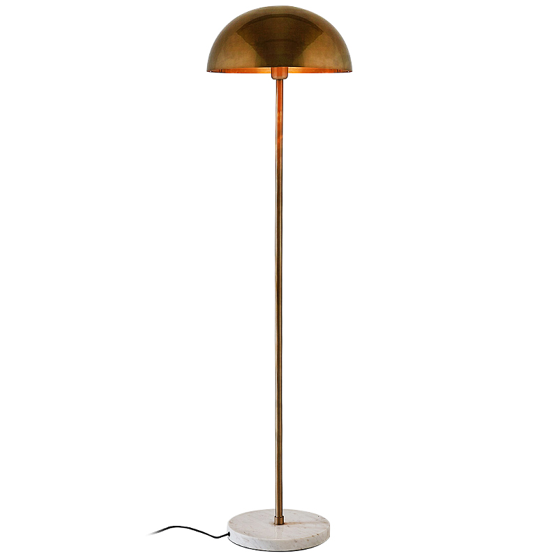 Торшер Riverside Floor Lamp Brass Латунь Белый Мрамор Bianco в Ижевске | Loft Concept 