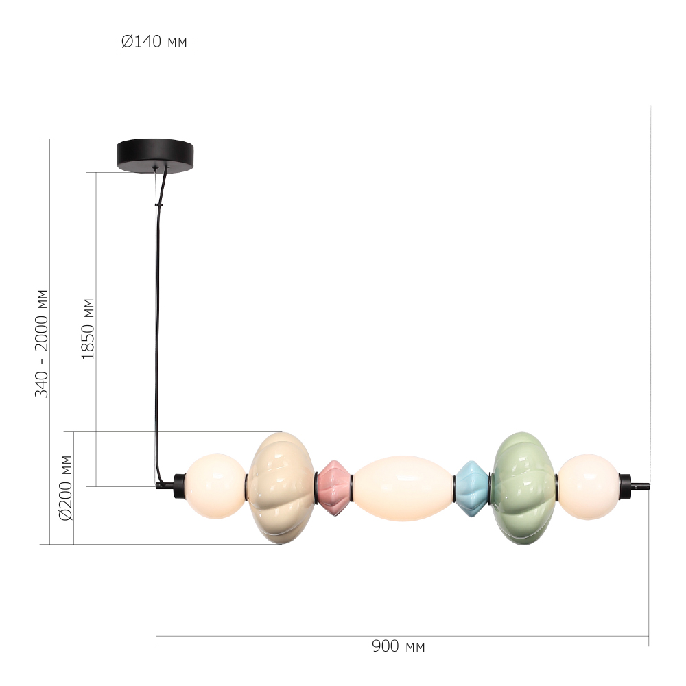 Подвесной светильник линейный с керамическими элементами 24W LED Fragrant Light в Ижевске
