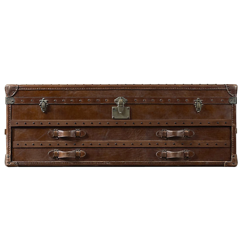 Restoration Hardware Mayfair Steamer Trunk Low Chest Коричневый винтаж в Ижевске | Loft Concept 