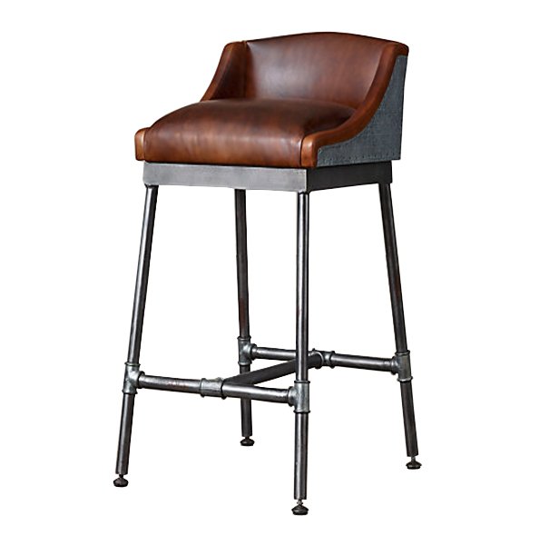 Барный стул Iron Scaffold Bar stool brown Коричневый Серый в Ижевске | Loft Concept 