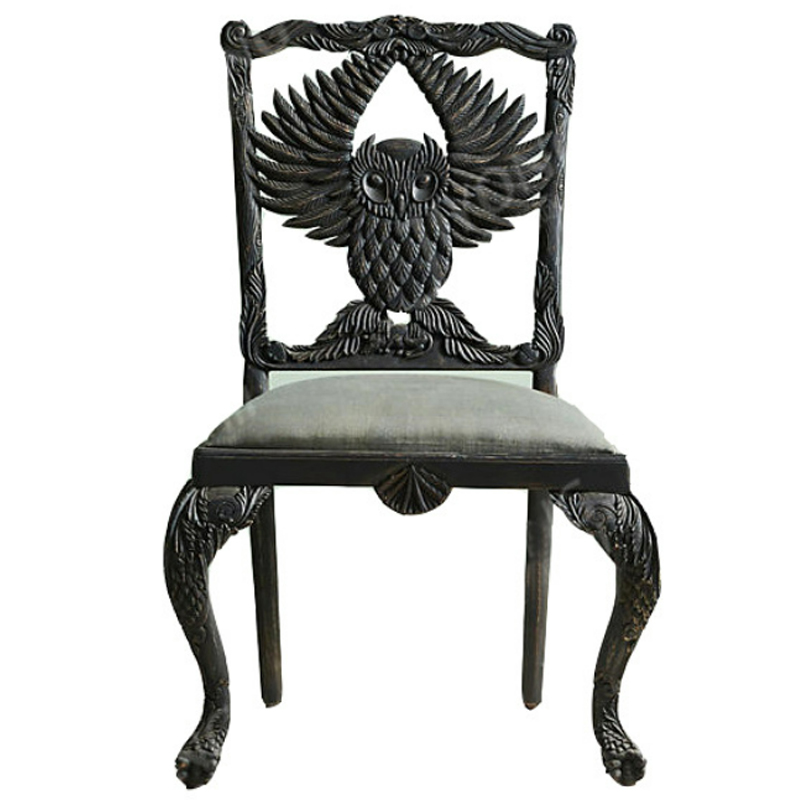 Стул Handcarved Menagerie Owl Dining Chair Черный Черный в Ижевске | Loft Concept 