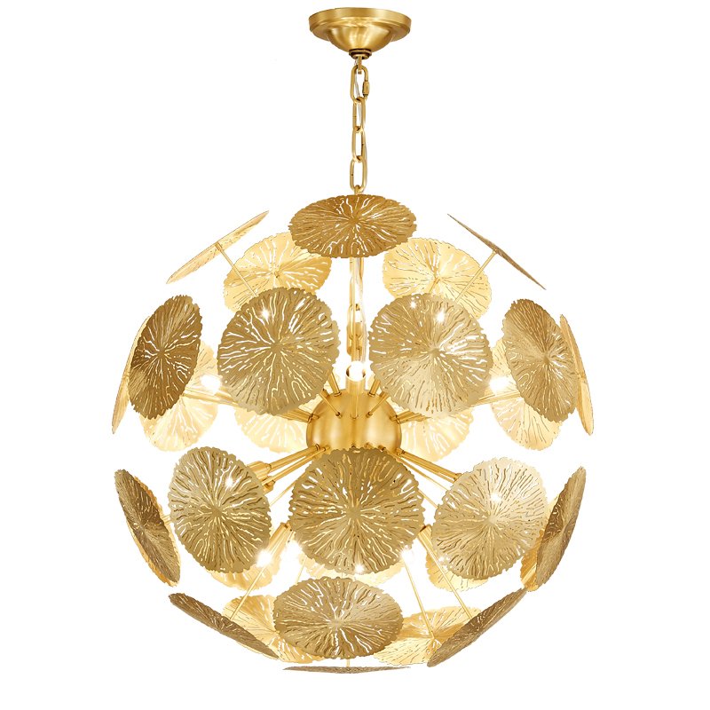 Люстра GLOBAL VIEWS LILY PAD Chandelier Латунь в Ижевске | Loft Concept 