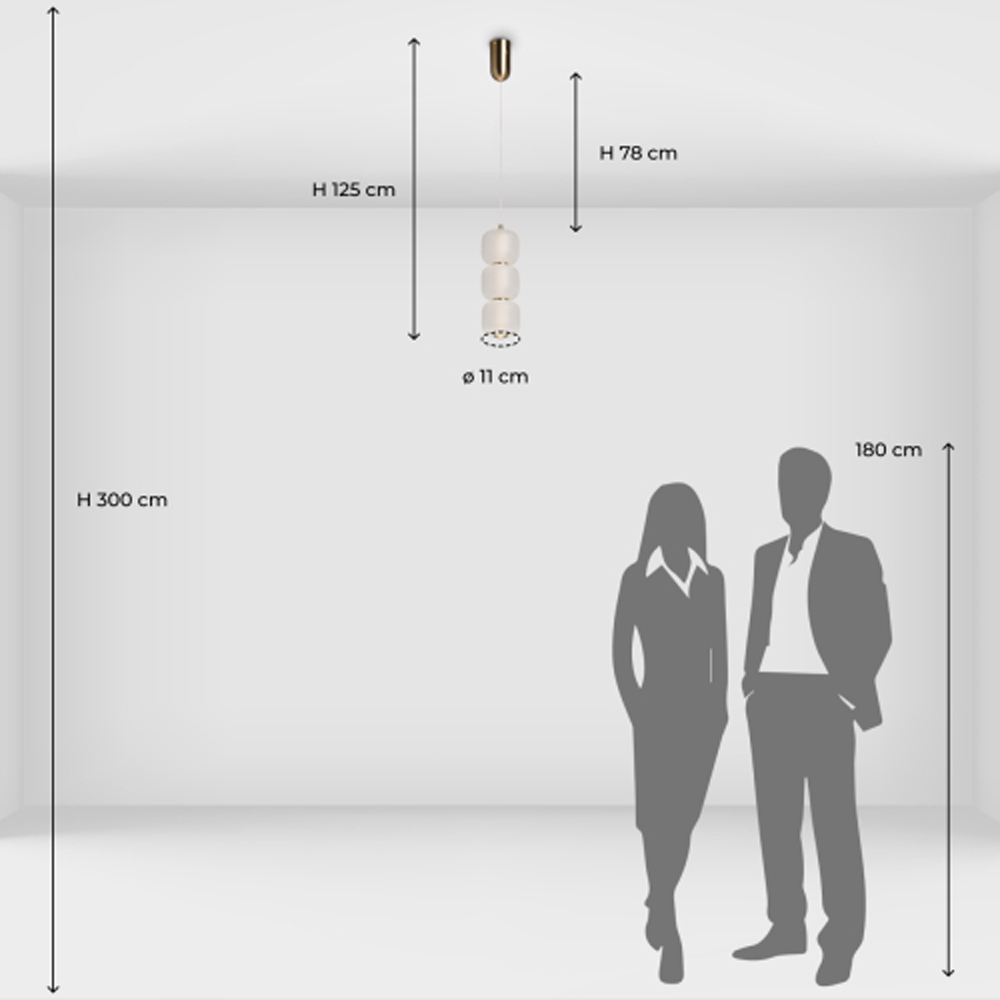 Подвесной светильник с 3-мя округлыми матовыми плафонами из белого стекла Golden Swirl в Ижевске