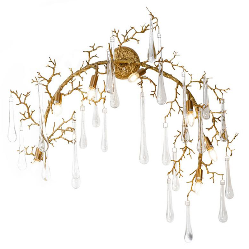 Бра Droplet Branch Gold Wall Lamp Золотой Прозрачное Стекло в Ижевске | Loft Concept 