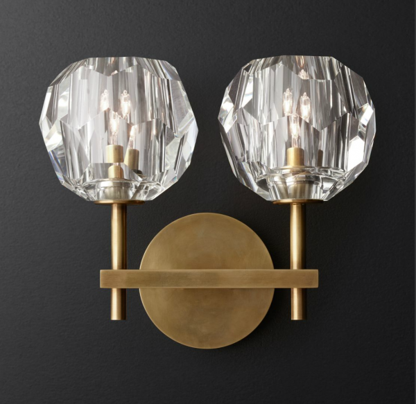 Бра Бра RH Boule de Cristal Double Sconce Brass Латунь в Ижевске | Loft Concept 