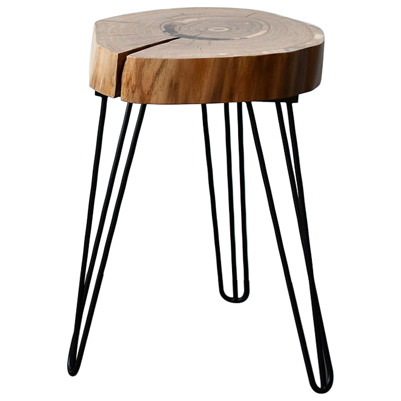 Приставной стол Morley Industrial Metal Rust Side Table Светлый дуб Черный в Ижевске | Loft Concept 