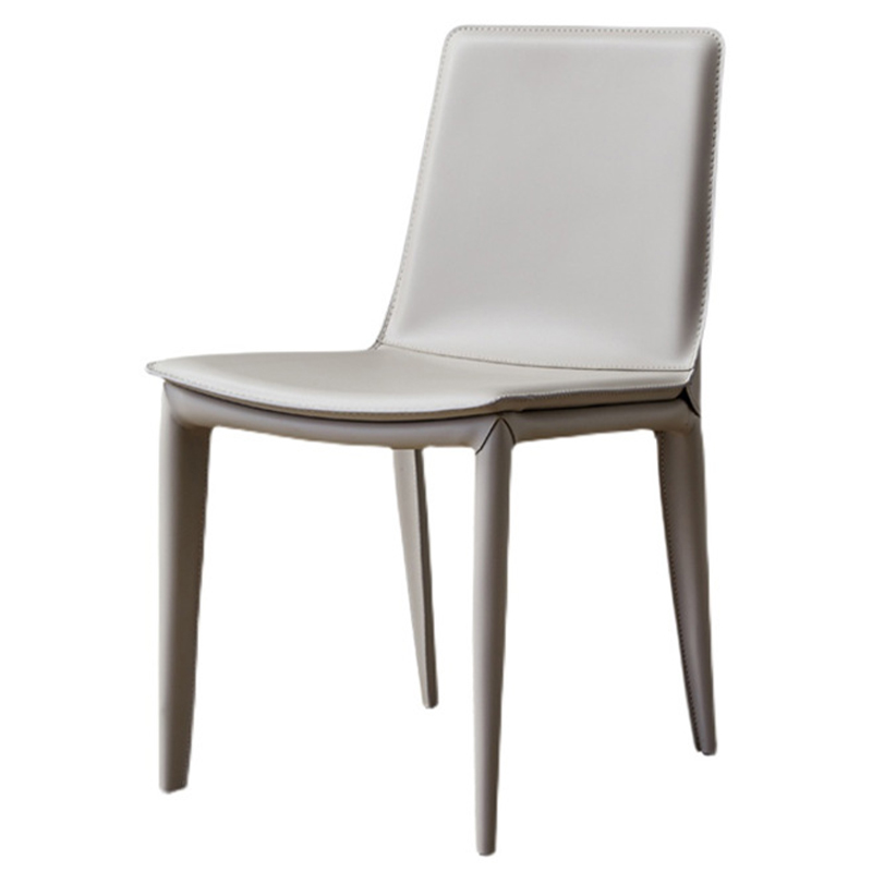 Стул с кожаной обивкой Elbert Chair White Белый Белый в Ижевске | Loft Concept 