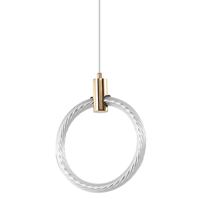 Подвесной светильник светодиодный в виде кольца Lighting Rings Gold Золотой Белый в Ижевске | Loft Concept 