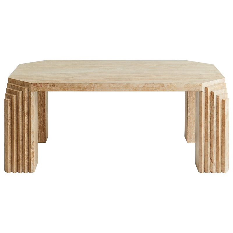 Кофейный стол Caleb Travertine Coffee Table Бежевый Коричневый в Ижевске | Loft Concept 