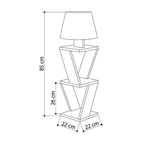 Торшер белый с каркасом с 2-мя полками и тканевым абажуром KOZENA SIDE FLOOR LAMP WHITE в Ижевске