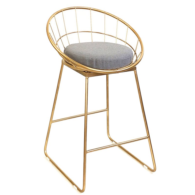 Барный стул Iron bar chair Golden Глянцевое золото Серый в Ижевске | Loft Concept 