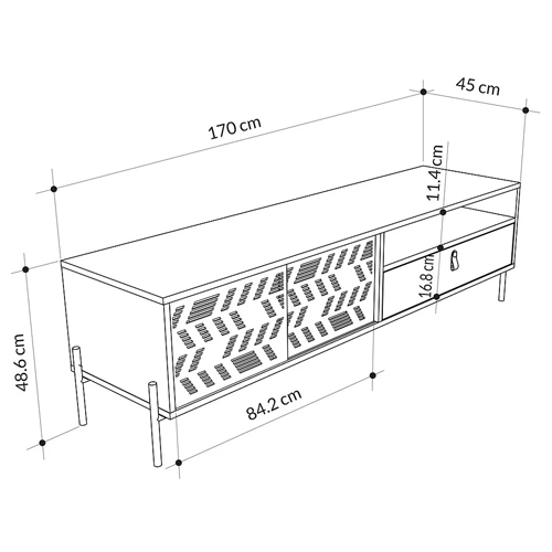 ТВ-тумба с раздвижными дверцами Mallin Metal TV Stand в Ижевске