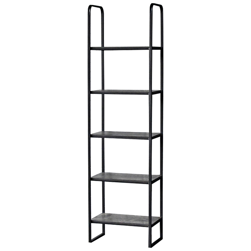 Стеллаж Ayman Graphite Industrial Metal Rust Rack Черный Дерево Серый в Ижевске | Loft Concept 