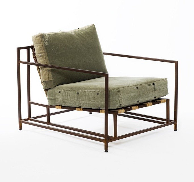 Кресло Inheritance Armchair Olive Military Fabric Оливковый в Ижевске | Loft Concept 