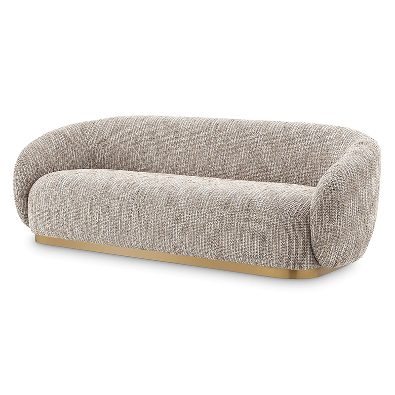 Диван Eichholtz Sofa Brice Mademoiselle Beige Бежево-серый Латунь в Ижевске | Loft Concept 