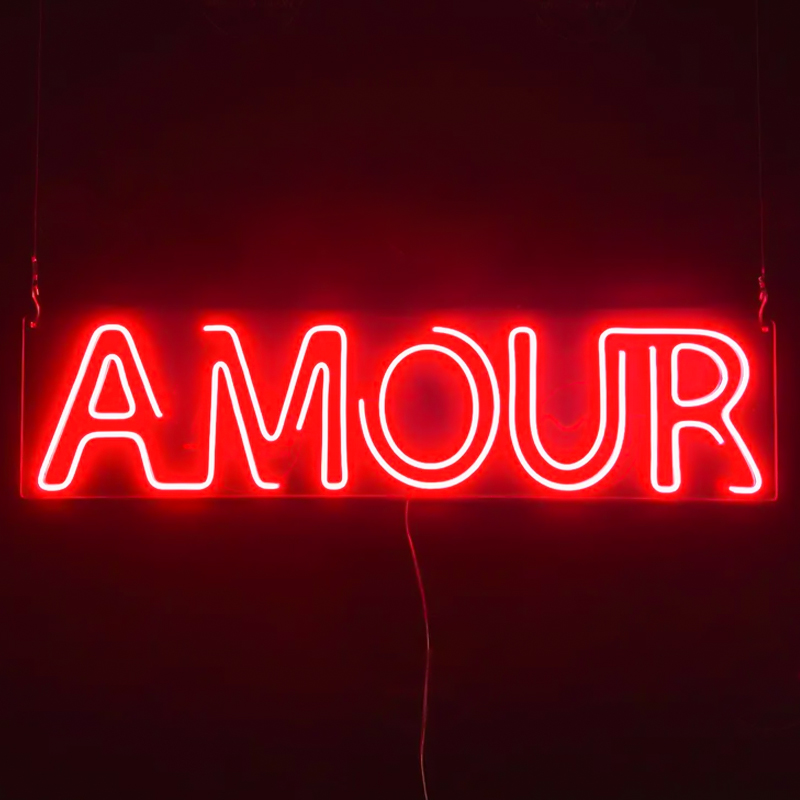 Неоновая настенная лампа Amour Neon Wall Lamp Прозрачный Красный в Ижевске | Loft Concept 