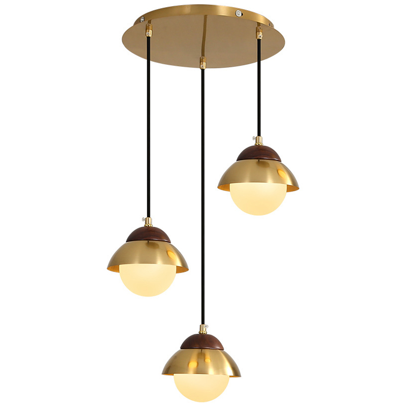 Люстра Roch Wooden Eco Light Chandelier Латунь Коричневый Белый в Ижевске | Loft Concept 