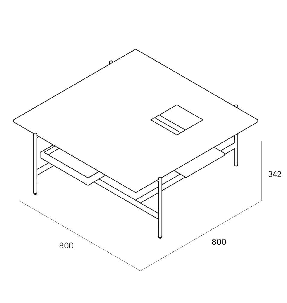 Karat журнальный столик цвета тёмный камень с съемным подносом в Ижевске