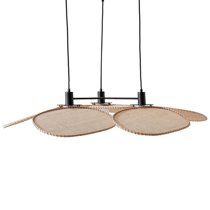 Подвесной светильник Takibi Three Lamp Pendant Бежевый Древесина Черный в Ижевске | Loft Concept 