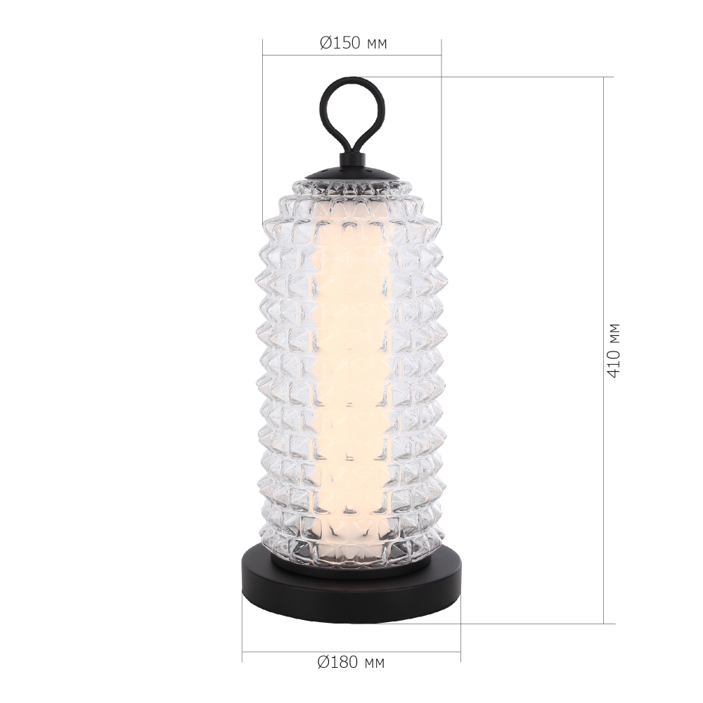 Настольная лампа с прозрачным факутрным стеклянным плафоном Sonora в Ижевске