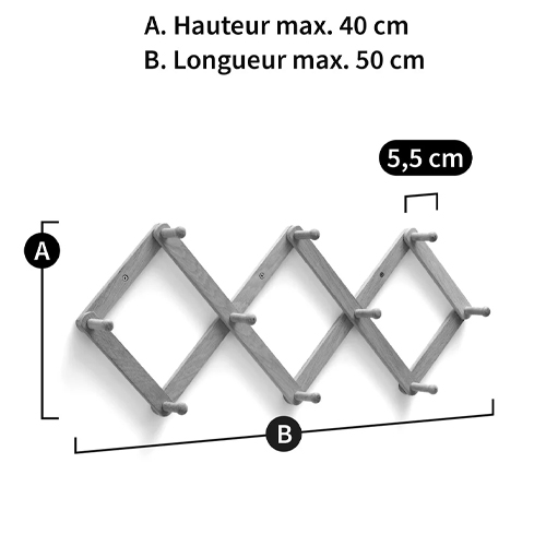 Настенная деревянная раздвижная вешалка Larson Wood Hanger в Ижевске