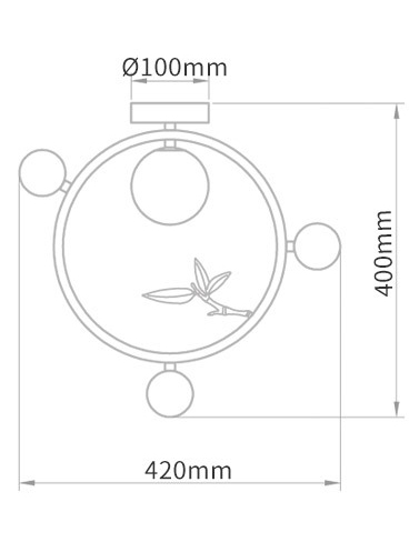 Потолочный светильник Metal Wood Ring Leaf в Ижевске