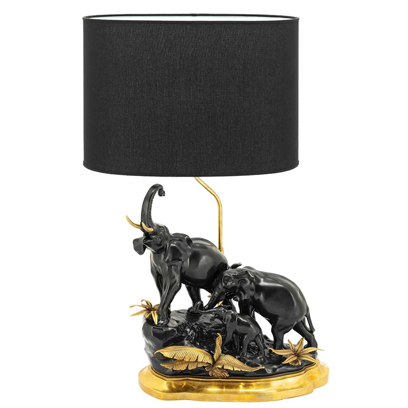 Настольная лампа ABHIKA TABLE LAMP ELEPHANT Черный Золотой в Ижевске | Loft Concept 