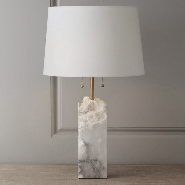 Настольная лампа Regina Andrew Raw Alabaster Lamp Белый Мрамор Bianco в Ижевске | Loft Concept 