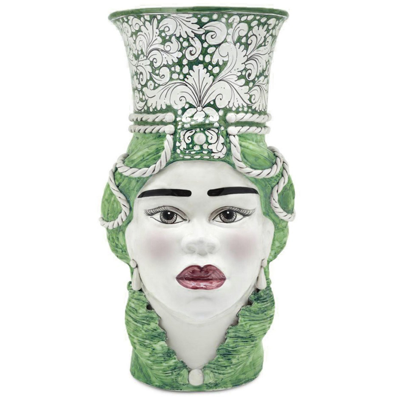 Ваза Vase Moro Lady Giant Ornate Green Зеленый Белый в Ижевске | Loft Concept 