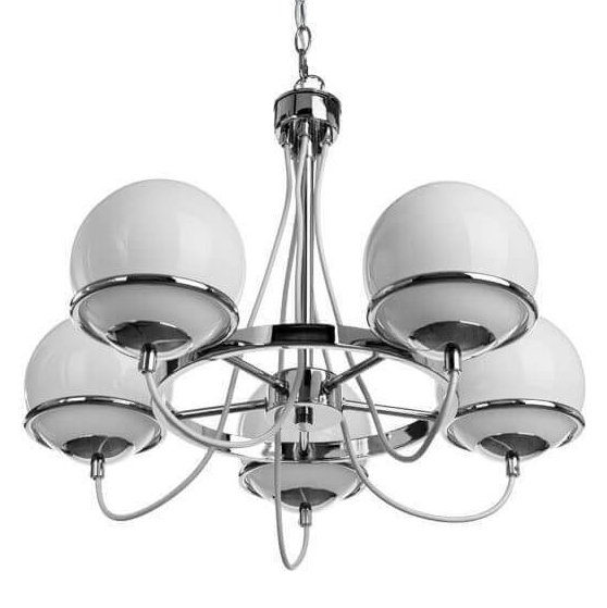 Люстра Melissa Chandelier Chromium 5 Хром Белый в Ижевске | Loft Concept 