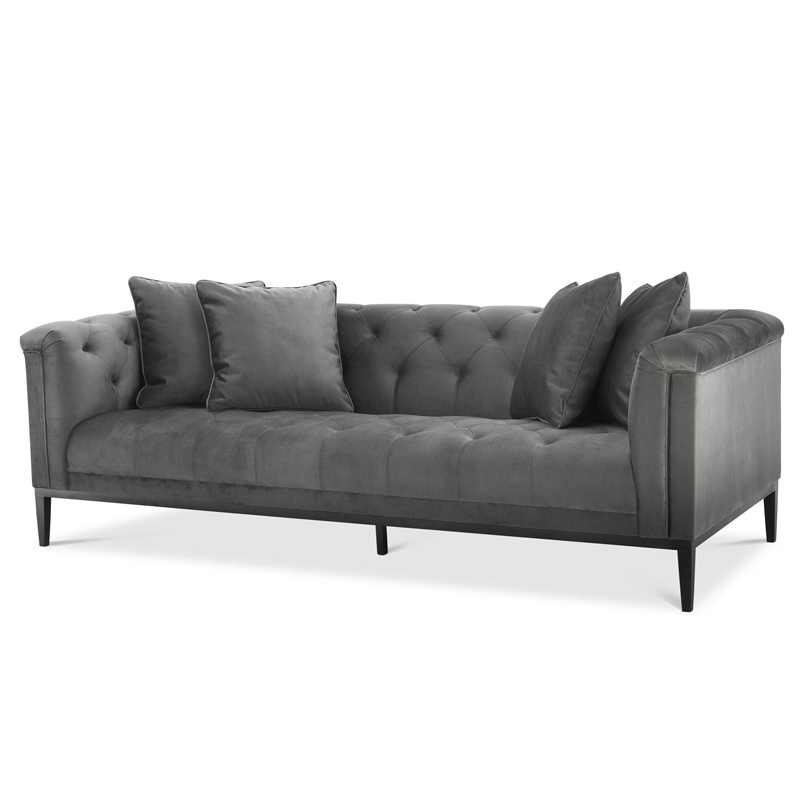 Диван Eichholtz Sofa Cesare Grey Серый Темная бронза в Ижевске | Loft Concept 