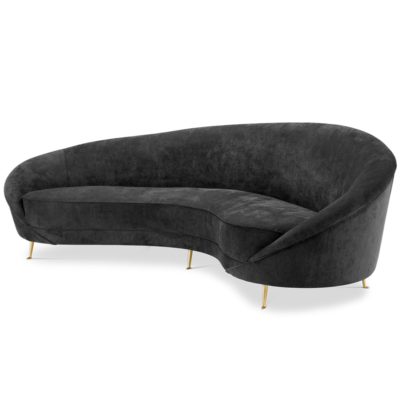 Диван Eichholtz Sofa Provocateur Black Черный Латунь в Ижевске | Loft Concept 