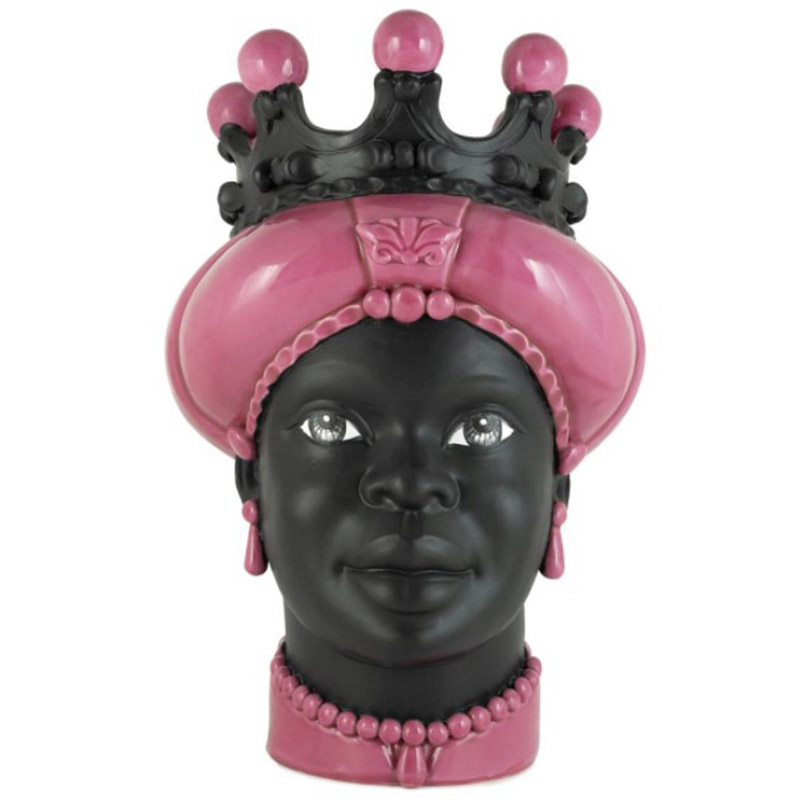 Ваза VASE MORO LADY CROWN DARK pink Черный Розовый в Ижевске | Loft Concept 