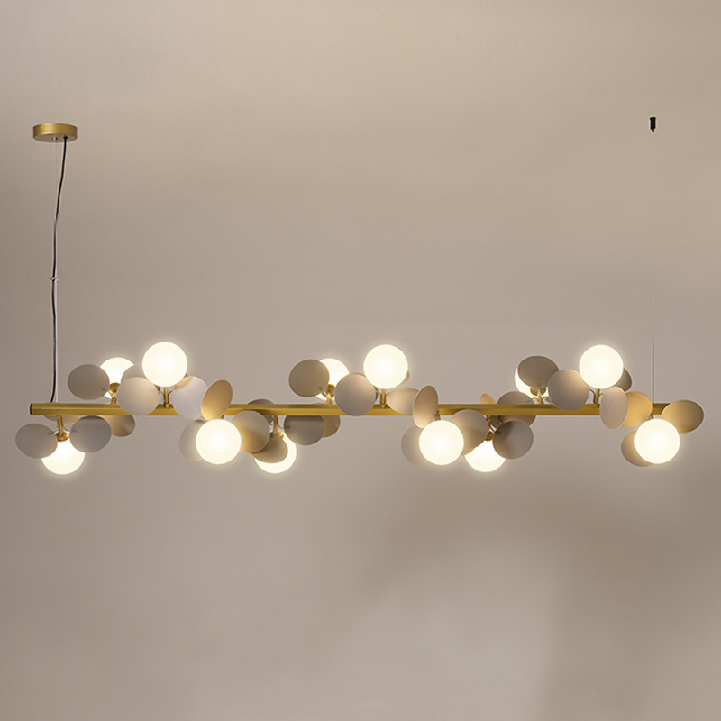 Люстра MATISSE Chandelier Line Золотой Белый Светло-серый в Ижевске | Loft Concept 