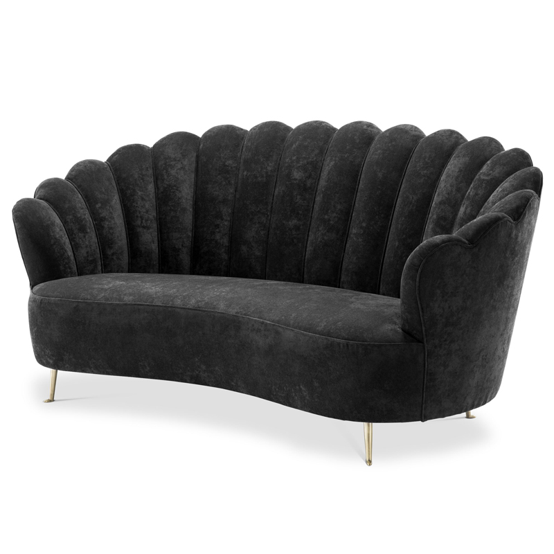 Диван Eichholtz Sofa Messina Black Черный Латунь в Ижевске | Loft Concept 