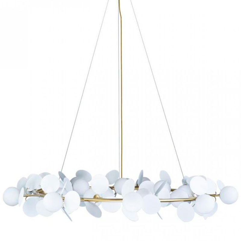 Люстра MATISSE Chandelier White диаметр 130 Белый Золотой в Ижевске | Loft Concept 