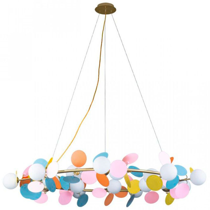 Люстра MATISSE Chandelier circle multicolor диаметр 130 Мульти Золотой в Ижевске | Loft Concept 