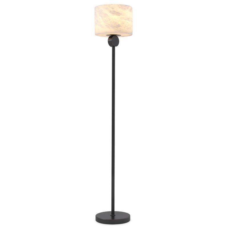 Торшер Eichholtz Floor Lamp Etruscan Bronze Темная бронза Белый в Ижевске | Loft Concept 