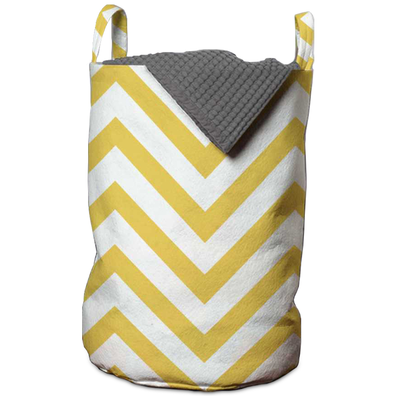 Корзина Mustard Chevron Basket Горчичный Белый в Ижевске | Loft Concept 