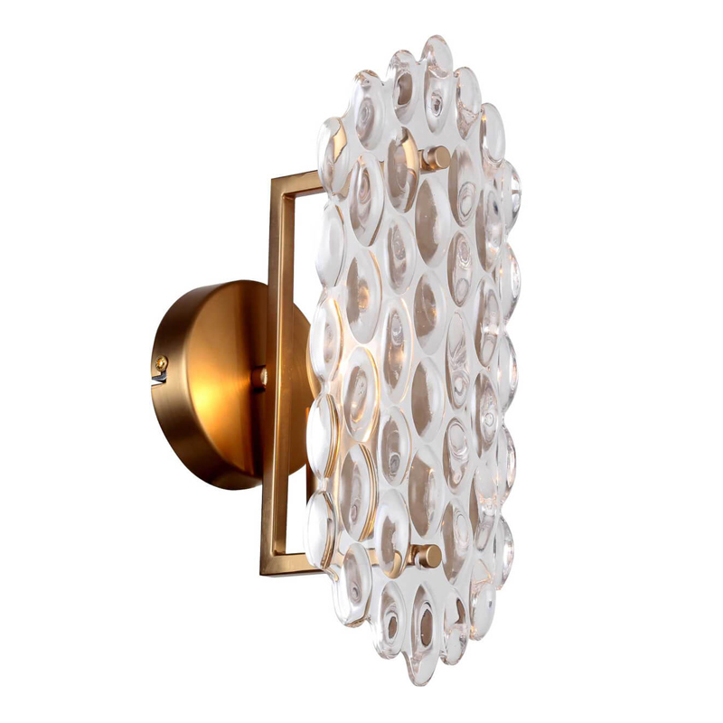 Бра Textured Glass Chandelier sconce oval Глянцевое золото Прозрачное Стекло в Ижевске | Loft Concept 